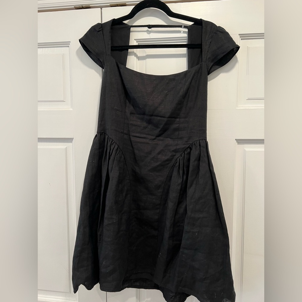 Reformation Black Linen Dress